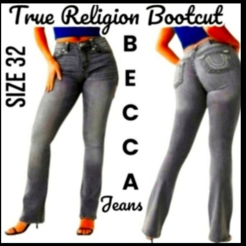 NWT True Religion Becca Bootcut Gray Denim Jeans Limited Edition 🆕🆕👖